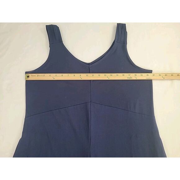 Cuddl Duds Oxford Navy Flexwear Wide Leg Jumpsuit | Women’s Large - Picture 7 of 12